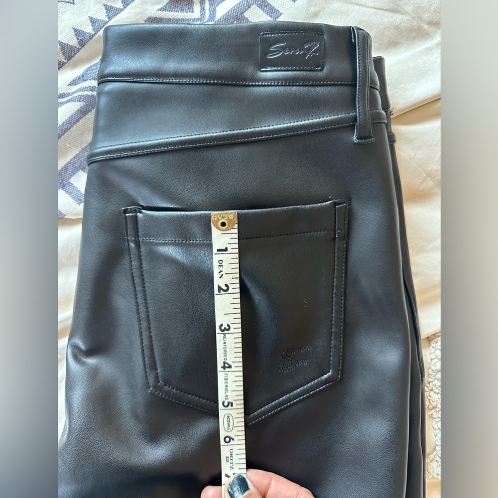 SEVEN7 FAUX LEATHER CROPPED BOOTCUT PANTS - Picture 6 of 7